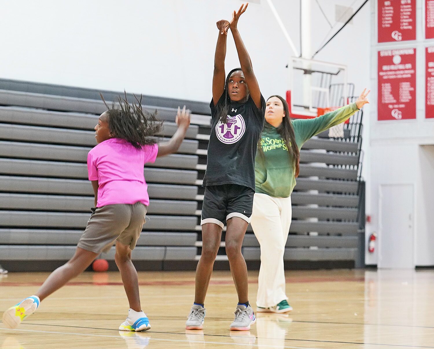 girls playing basketball in miami